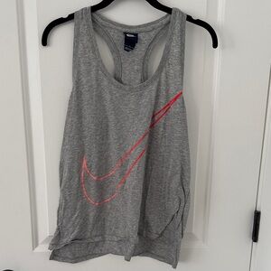 Nike Women's Heather Gray Tank with Red Logo